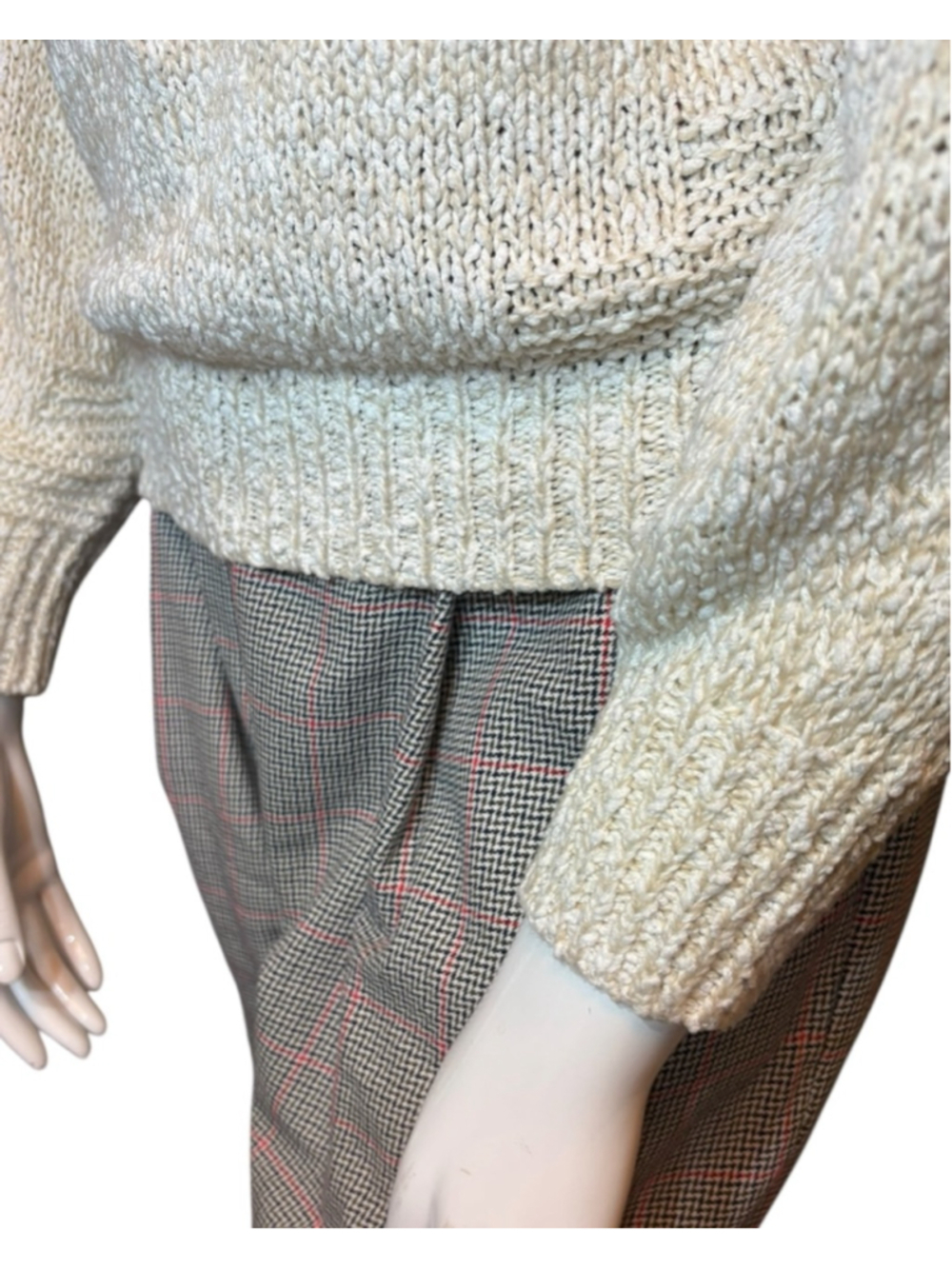 Heartloom Cream Textured Knit Sweater, L, Openwork Coastal Neutral - Picture 8 of 16